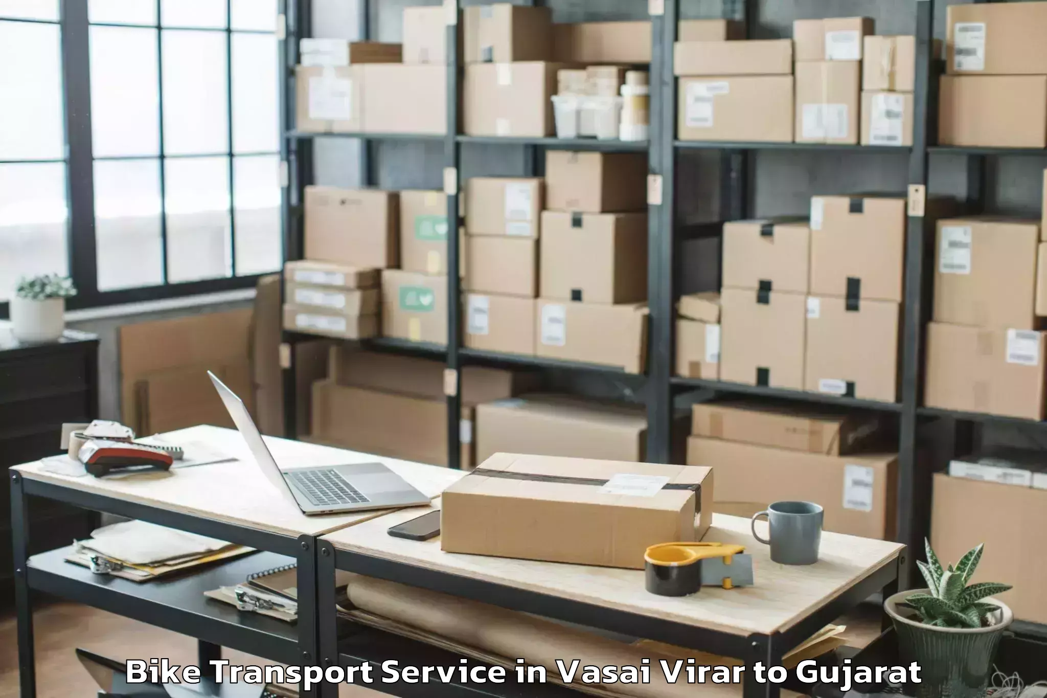 Efficient Vasai Virar to Deendayal Port Trust Bike Transport